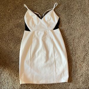 Lulu’s White With Black Lace Perfect Evening Dress